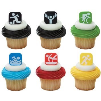 Sport Icon Summer Olympics Cupcake Rings - 24 pcs