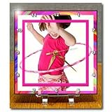 Hula Hoop Girl - 6x6 Desk Clock