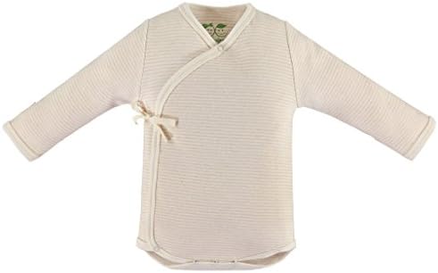 GoBabyGreen Unisex Baby Organic Kimono Bodysuit Striped 0-3