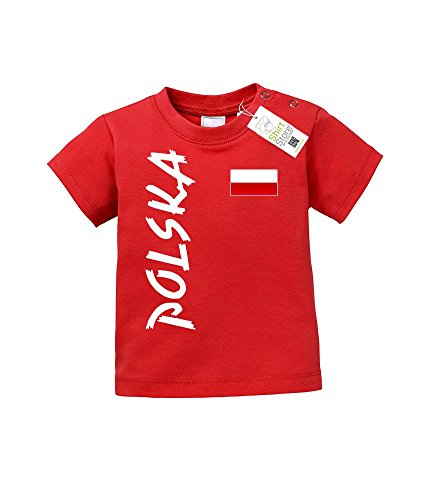 POLSKA FAHNE – POLEN – BABY – Rot – T-SHIRT by Jayess-Baby Gr. 80/86