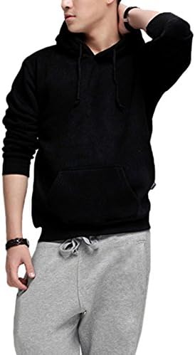 Men's Black Hoody Coat Pullover Sweateshirt Black Small