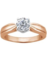 1.00 Ct Round H/I SI1/SI2 Diamond 18K Rose Gold Ring