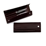 Cross Autocross Leather Double Pen Case Brown