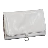 "Amandine" Mele & Co. Trifold Hanging Travel Organizer in White Pebbled Faux Leather