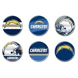 SAN DIEGO CHARGERS OFFICIAL LOGO BUTTON 6-PACK