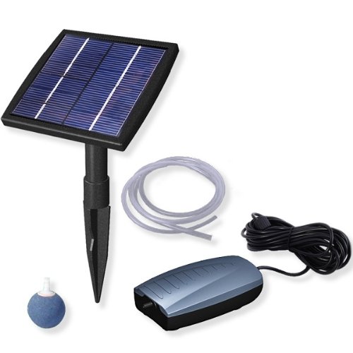 Woodside Solar Powered Oxygenator Pond Water Oxygen Pump 1 Air Stone Aerator