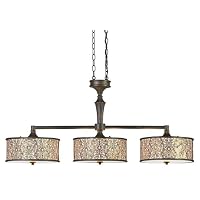 Eurofase 16557-017 Melosa 6-Light Chandelier, Antique Bronze/Off White