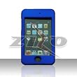 Dark Blue Rubber Feel Snap-On Cover Hard Case Cell Phone Protector for Apple iPod Touch iTouch II 2 + Lanyard