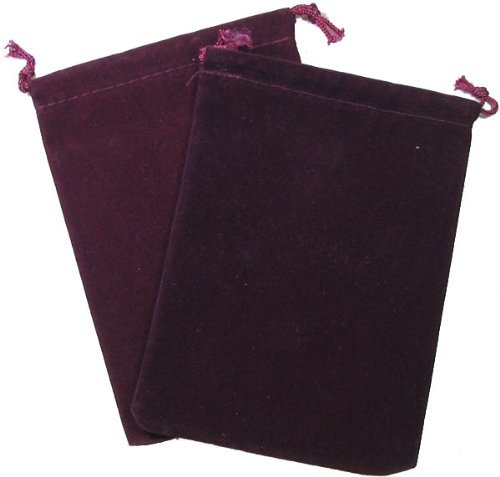 Chessex Dice: Velour Cloth Dice Bag Small (4 x 6) - BURGUNDY - Holds Approximately 20-30 Dice
