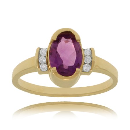 Amethyst Ring Yellow Gold w/ Diamonds Unique Setting 41pL4qwr NL Amethyst Ring Yellow Gold w/ Diamonds Unique Setting