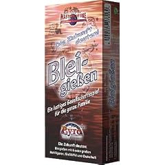 Bleigie�en 6 Hohlfiguren mit Gie�l�ffel und Orakelheft.