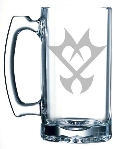 Kingdom Hearts Unversed Logo Hand-made Etched Glass Mug Stein