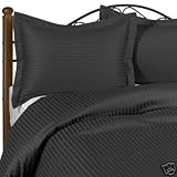 Stripes Black 600 Thread Count King/Cal king Duvet Cover Set 100 % Egyptian ....