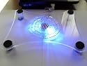 USB Netbook / Notebook cooler, with a single fan and blue LED light, fast delivery UK stock