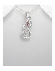 Heart CZ Pendant Necklace In 92.5 Sterling Silver