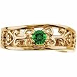 14K Yellow Gold Chatham Created Emerald Ring