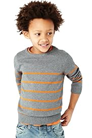 Pure Cotton Crew Neck Striped Jumper with Stay New™