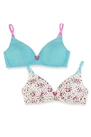 2 Pack Angel Cotton Rich Scattered Floral Non-Wired AA-C Bras