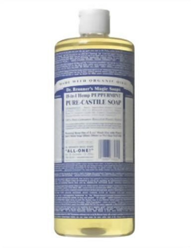 Dr. Bronner's Magic Soaps Pure-Castile Soap, 18-in-1 Hemp Peppermint, 32-Ounce Bottles (Pack of 2)