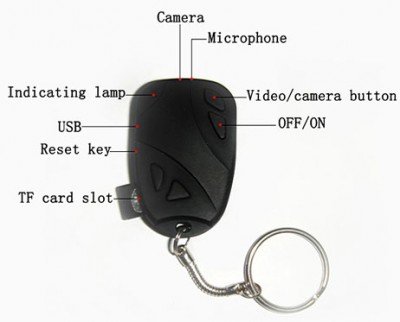 Neu: Mini Spion Schlüsselanhänger mit Kamera Spion