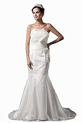Strapless Mermaid Satin Wedding Dress 