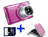 Allcam Bundle: Fuji JX370 rosa Digitalkamera 4 GB + Etui (Fujifilm Finepix 14MP 5x optischer Zoom 2,7 "LCD)