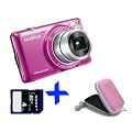eHome Bundle: Fuji JX370 pink Digital Camera +4GB + Hard Case (Fujifilm Finepix 14MP 5x Optical Zoom 2.7" LCD)