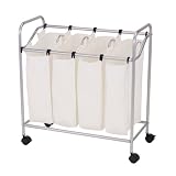Household Essentials 3025 Four-Bag Laundry Sorter, Silver