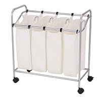 Whitney Design 3025 Four-Bag Laundry Sorter, Silver