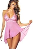 1st Fantasies Classy Chiffon and Stretch Lace Baby Doll