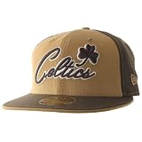 BOSTON CELTICS New Era NBA Fitted Hat 5950 59 Fifty Wool Brown Tan White