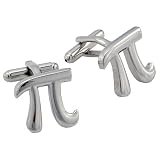 Pi Symbol Cufflnks 3.14 Cuff links Silver Cuff-Links
