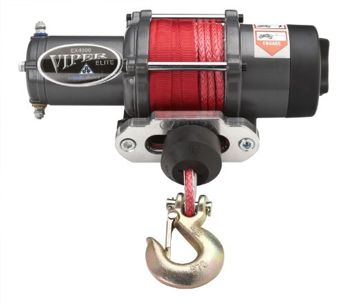 Viper Elite 4000lb ATV Winch & Custom Mount for Polaris Ranger Full Size with RED AmSteel®-Blue synthetic rope
