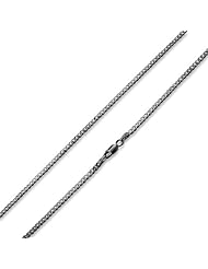 Black Rhodium Plated Sterling Silver Italian Curb Chain 3.0MM (16", 18", 20", 22", 24", 30" Inch Lengths)