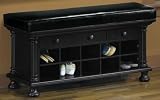 Shoe Storage Bench 42w/black Lthr Cheshire Black