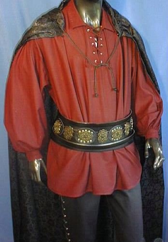 PIRATENHEMD BAUMWOLLHEMD PIRAT HEMD GR. S-XXXL 295 Weinrot