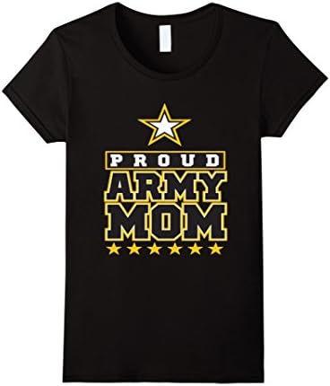 Women's Mom shirt, Proud Army Mom t shirt Medium Black