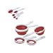 Progressive International Set of Collapsible Measuring Cups and Spoons, Red