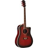 Washburn Oscar Schmidt OG2CEFBC Acoustic Guitar - Flamed Black Cherry