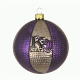 Kansas State Wildcats 3.5 Collegiate Glass Basketball Holiday Ornament - NCAA College Athletics