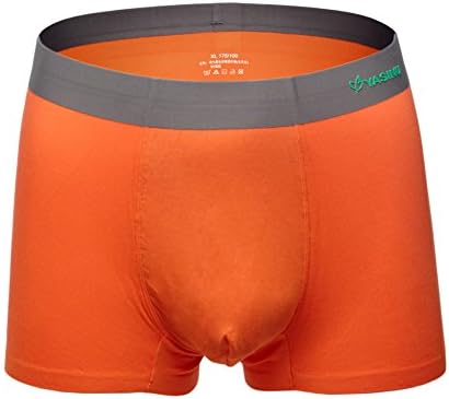 Yasinu Men's 2-Pack Modal Boxer Briefs Boxers Soft Fashion for Men Underwea (Large, Orange)