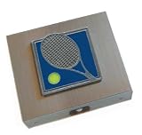 Blue Tennis Racquet Travel Jewelry Case