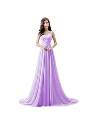 Lace-Up Sheer Beaded  Chiffon/Satin Bridesmaid Dress/Wedding Dress  With Rhinestones