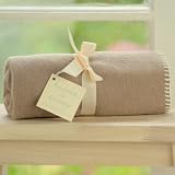 Tuppence and Crumble soft fleece new born baby blanket Fawn