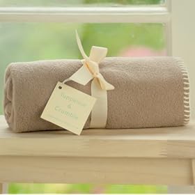 Tuppence and Crumble soft fleece new born baby blanket Fawn