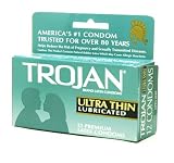 Trojan Ultra Thin Lubricated Latex Condoms 12 condoms