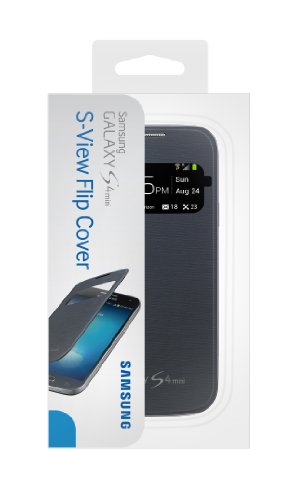 Samsung Galaxy S 4 Mini S-View Flip Cover Folio Case (Black)