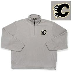 Calgary Flames NHL "Glacier" Fleece Pullover Sweatshirt (Gray Gray)