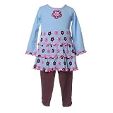 Newborn Infant Baby Girls Clothes BLUE DAISY Outfit Set FLAPDOODLES 9M-24M