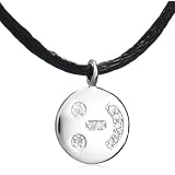 14k White Gold Diamond Smiley Emoticon Disk Necklace (.05 cttw), 17